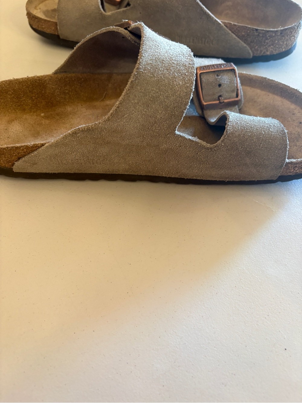 Birkenstock Arizona Soft Suede Footbed Taupe size 42